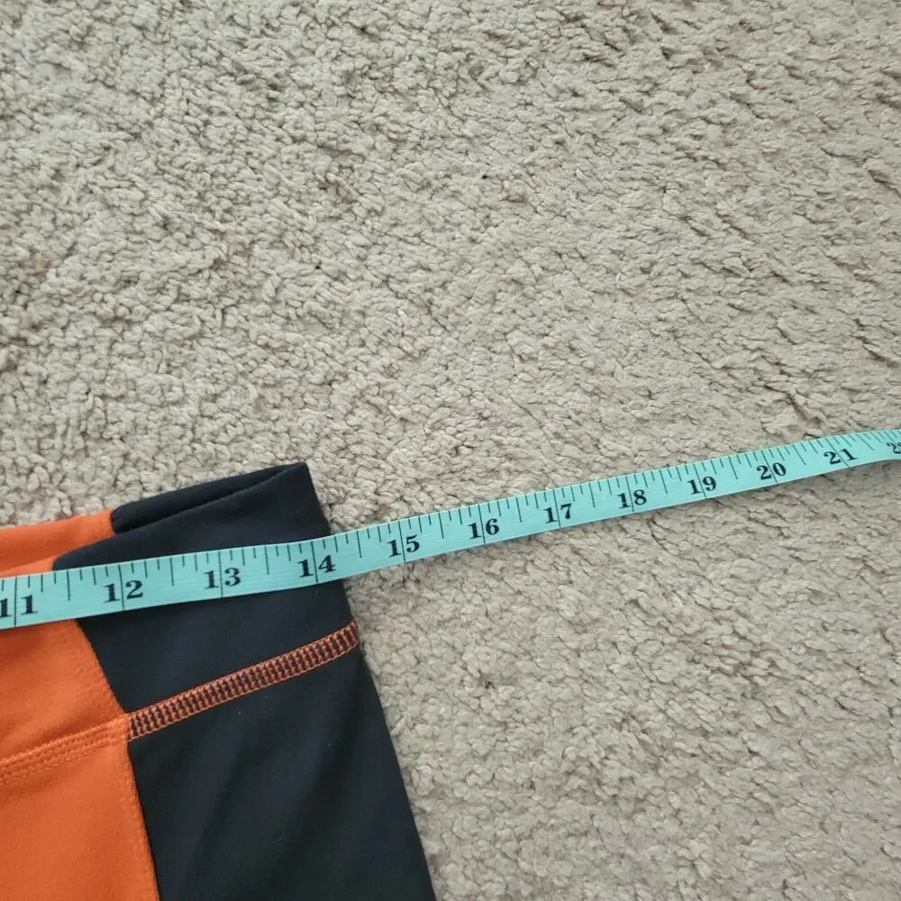 Outdoor Afro x REI Co-op Womens L Orange Black Colorblock 7/8 Leggings - Picture 4 of 12